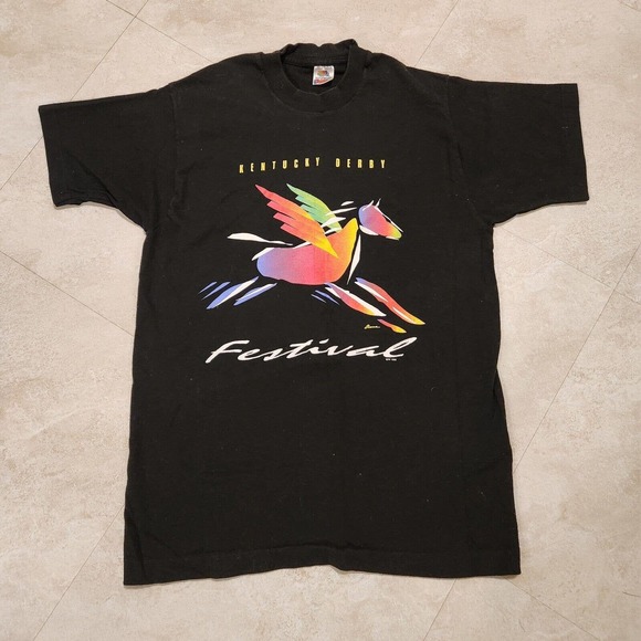 VTG 90s Kentucky Derby Festival Mens M Medium 1996 Single Stitch USA T Shirt - Picture 2 of 9